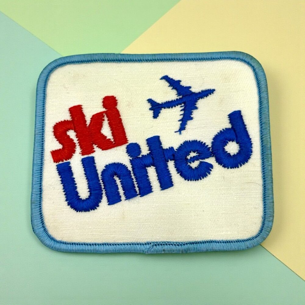 Ski United Embroidered Patch with Airplane Logo Circa 1970s/80s United Airlines